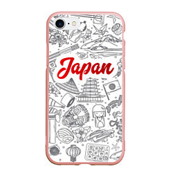 Чехол iPhone 7/8 матовый Япония Z, цвет: 3D-светло-розовый