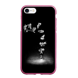 Чехол iPhone 7/8 матовый ПРЫЖОК В БЕСКОНЕЧНОСТЬ, цвет: 3D-малиновый