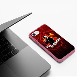 Чехол iPhone 7/8 матовый Ленин вернётся, цвет: 3D-малиновый — фото 2