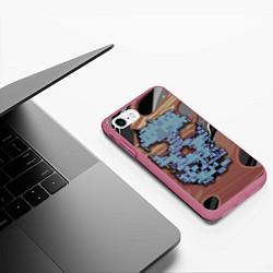Чехол iPhone 7/8 матовый Watch dogs череп, цвет: 3D-малиновый — фото 2