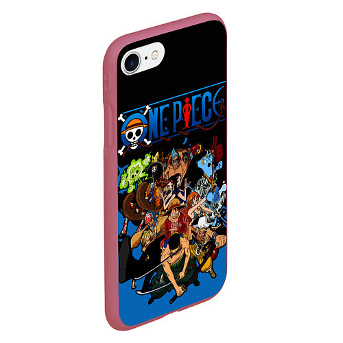 Чехол iPhone 7/8 матовый One Piece / 3D-Малиновый – фото 2