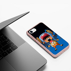 Чехол iPhone 7/8 матовый One Piece Тони Чоппер, цвет: 3D-светло-розовый — фото 2