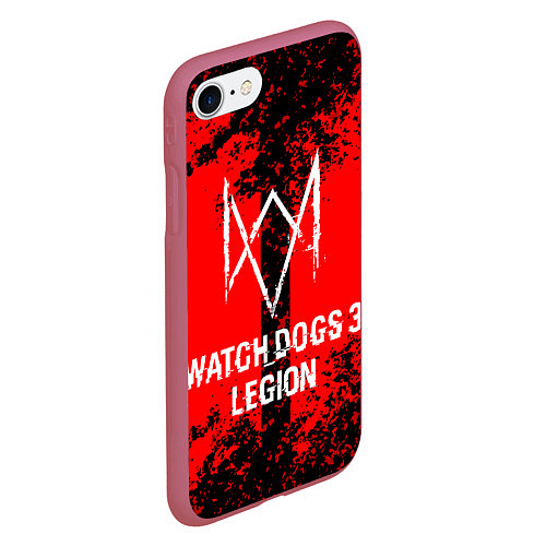 Чехол iPhone 7/8 матовый Watch Dogs: Legion / 3D-Малиновый – фото 2