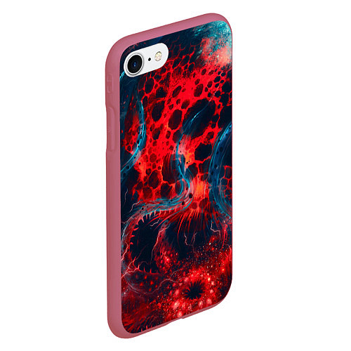 Чехол iPhone 7/8 матовый Гигантский космический монстр / 3D-Малиновый – фото 2
