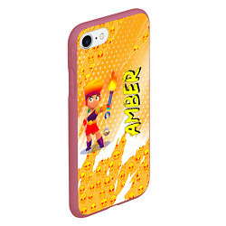 Чехол iPhone 7/8 матовый Brawl Stars - Amber, цвет: 3D-малиновый — фото 2
