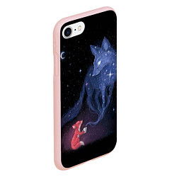 Чехол iPhone 7/8 матовый Лиса и ее дух, цвет: 3D-светло-розовый — фото 2