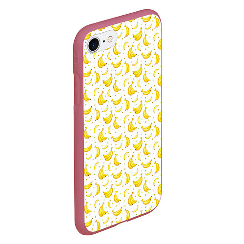 Чехол iPhone 7/8 матовый Банановый рай / 3D-Малиновый – фото 2