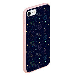 Чехол iPhone 7/8 матовый Далекий космос, цвет: 3D-светло-розовый — фото 2