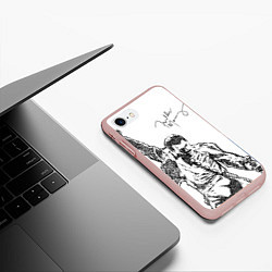 Чехол iPhone 7/8 матовый Freddie Mercury, цвет: 3D-светло-розовый — фото 2