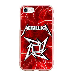 Чехол iPhone 7/8 матовый METALLICA, цвет: 3D-светло-розовый