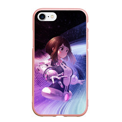 Чехол iPhone 7/8 матовый Урарака, Очако, цвет: 3D-светло-розовый