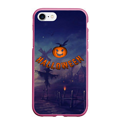 Чехол iPhone 7/8 матовый Halloween Pumpkin, цвет: 3D-малиновый