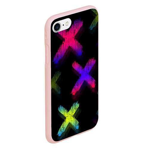 Чехол iPhone 7/8 матовый Крестики / 3D-Светло-розовый – фото 2