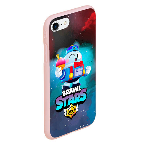 Чехол iPhone 7/8 матовый BRAWL STARS LOU / 3D-Светло-розовый – фото 2