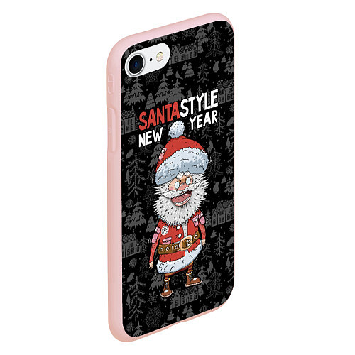 Чехол iPhone 7/8 матовый Santa style / 3D-Светло-розовый – фото 2