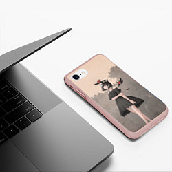 Чехол iPhone 7/8 матовый Secre Swallowtail, цвет: 3D-светло-розовый — фото 2
