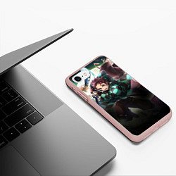 Чехол iPhone 7/8 матовый КЛИНОК РАССЕКАЮЩИЙ ДЕМОНОВ, цвет: 3D-светло-розовый — фото 2
