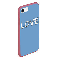 Чехол iPhone 7/8 матовый LOVE, цвет: 3D-малиновый — фото 2