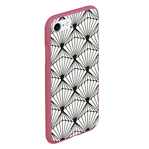 Чехол iPhone 7/8 матовый Бумажные фонарики / 3D-Малиновый – фото 2