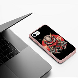 Чехол iPhone 7/8 матовый Cyber Oni Samurai, цвет: 3D-светло-розовый — фото 2