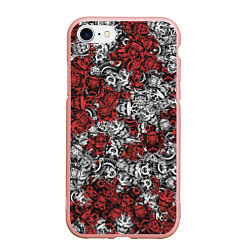 Чехол iPhone 7/8 матовый Красные и Белые самураи