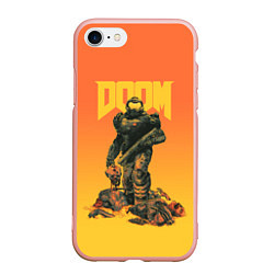 Чехол iPhone 7/8 матовый Doom, цвет: 3D-светло-розовый