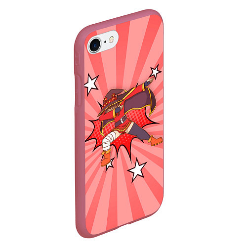 Чехол iPhone 7/8 матовый Megumin Dabbing / 3D-Малиновый – фото 2