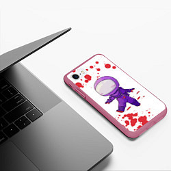Чехол iPhone 7/8 матовый AMONG US - Импостор Покушал, цвет: 3D-малиновый — фото 2