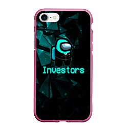 Чехол iPhone 7/8 матовый Among Us Investors, цвет: 3D-малиновый