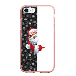 Чехол iPhone 7/8 матовый Дедушка Мороз, цвет: 3D-светло-розовый