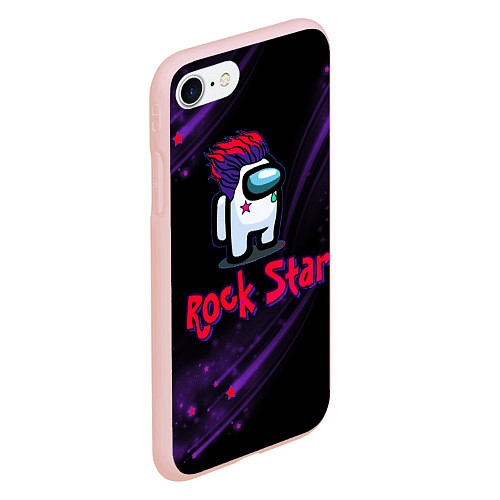 Чехол iPhone 7/8 матовый Among Us Rock Star / 3D-Светло-розовый – фото 2