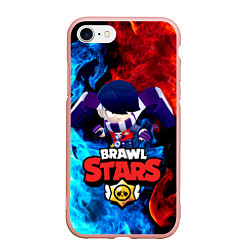 Чехол iPhone 7/8 матовый Brawl Stars Эдгар, цвет: 3D-светло-розовый