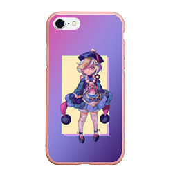 Чехол iPhone 7/8 матовый Genshin Impact, цвет: 3D-светло-розовый