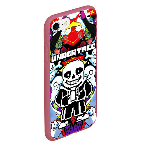 Чехол iPhone 7/8 матовый UNDERTALE / 3D-Малиновый – фото 2