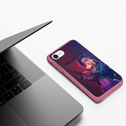 Чехол iPhone 7/8 матовый Militech, цвет: 3D-малиновый — фото 2