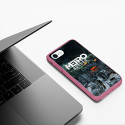 Чехол iPhone 7/8 матовый Metro Exodus, цвет: 3D-малиновый — фото 2