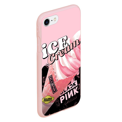 Чехол iPhone 7/8 матовый BLACKPINK ICE CREAM / 3D-Светло-розовый – фото 2