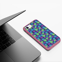 Чехол iPhone 7/8 матовый Коронавирус, цвет: 3D-малиновый — фото 2