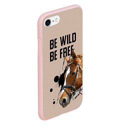Чехол iPhone 7/8 матовый Be wild be free, цвет: 3D-светло-розовый — фото 2