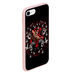 Чехол iPhone 7/8 матовый Satanic Cat, цвет: 3D-светло-розовый — фото 2