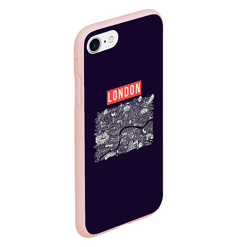 Чехол iPhone 7/8 матовый LONDON / 3D-Светло-розовый – фото 2