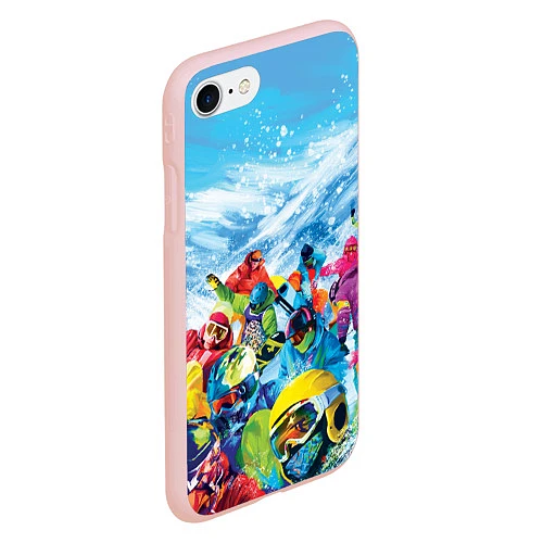 Чехол iPhone 7/8 матовый Палитра сноуборд / 3D-Светло-розовый – фото 2