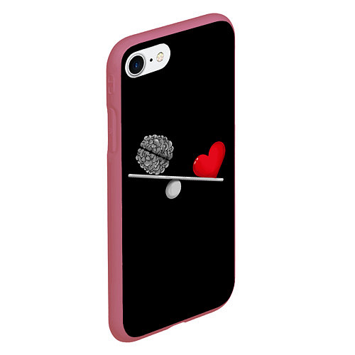 Чехол iPhone 7/8 матовый Слушай Сердце / 3D-Малиновый – фото 2