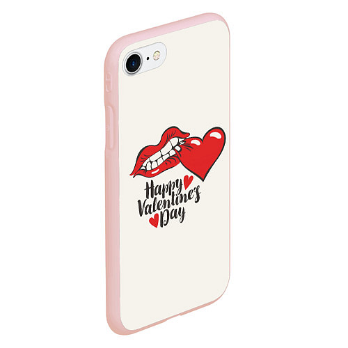 Чехол iPhone 7/8 матовый Happy Valentines Day / 3D-Светло-розовый – фото 2