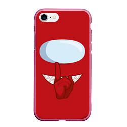 Чехол iPhone 7/8 матовый AMONG US RED IMPOSTOR, цвет: 3D-малиновый
