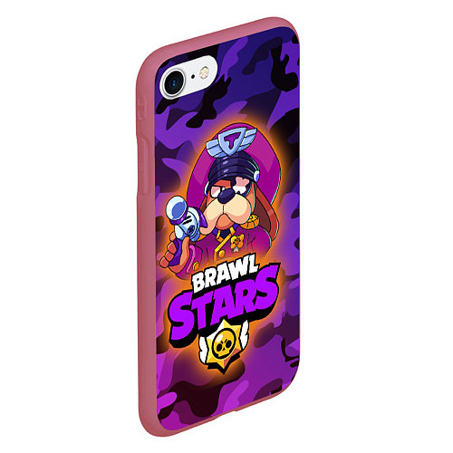 Чехол iPhone 7/8 матовый Генерал Гавс - Brawl Stars / 3D-Малиновый – фото 2