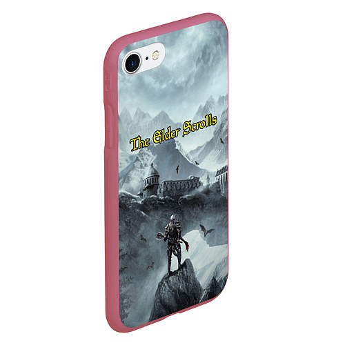 Чехол iPhone 7/8 матовый The Elder Scrolls / 3D-Малиновый – фото 2