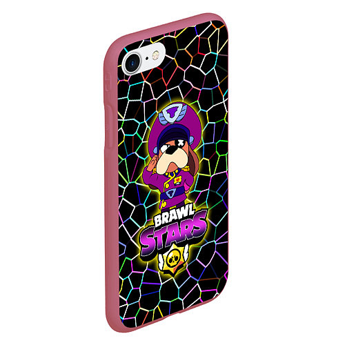 Чехол iPhone 7/8 матовый Brawl StarsColonel Ruffs / 3D-Малиновый – фото 2