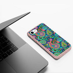 Чехол iPhone 7/8 матовый Славянские Узоры, цвет: 3D-светло-розовый — фото 2