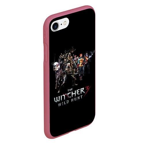 Чехол iPhone 7/8 матовый THE WITCHER ВЕДЬМАК 3 / 3D-Малиновый – фото 2